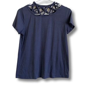 🔹4/$25 Blue T-shirt with Strappy Neckline